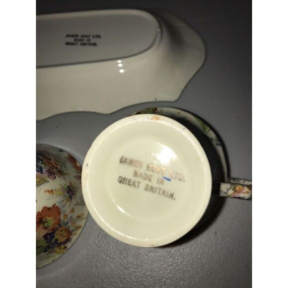 James Kent Chintz Dish Creamer & Sugar Bowl Set Of 3 England Floral - Picture 11 of 13